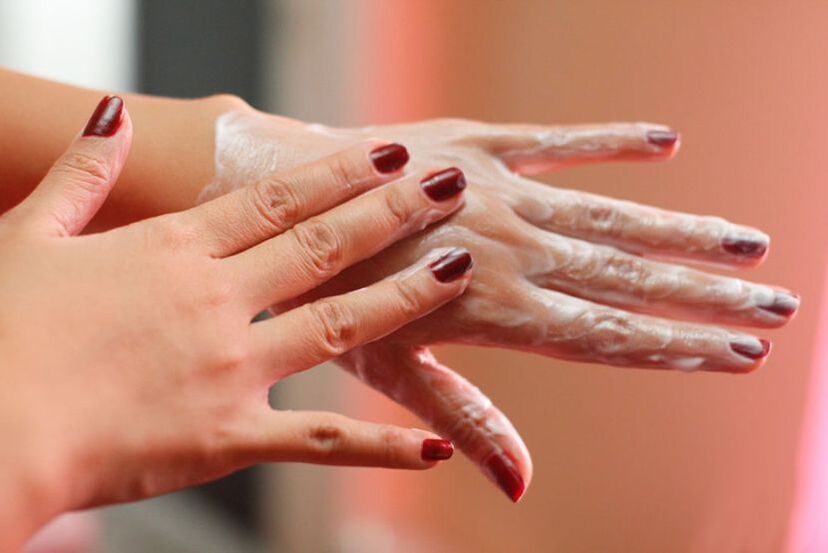 apply a hand cream to rejuvenate the skin